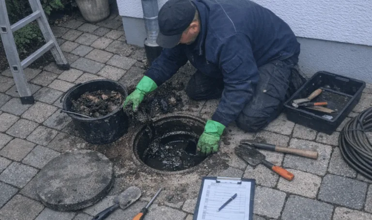 Wartungsarbeiten in einem großen Wohnkomplex